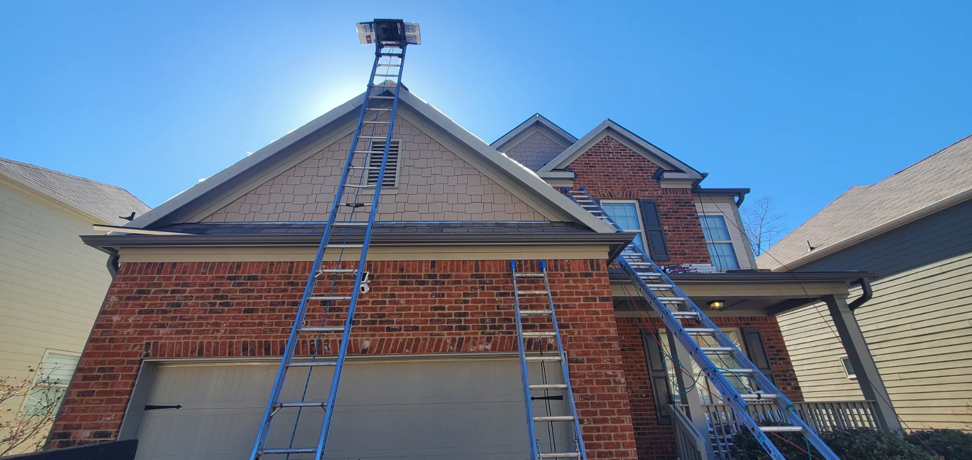 Mag Selva roofing team working on an Atlanta home